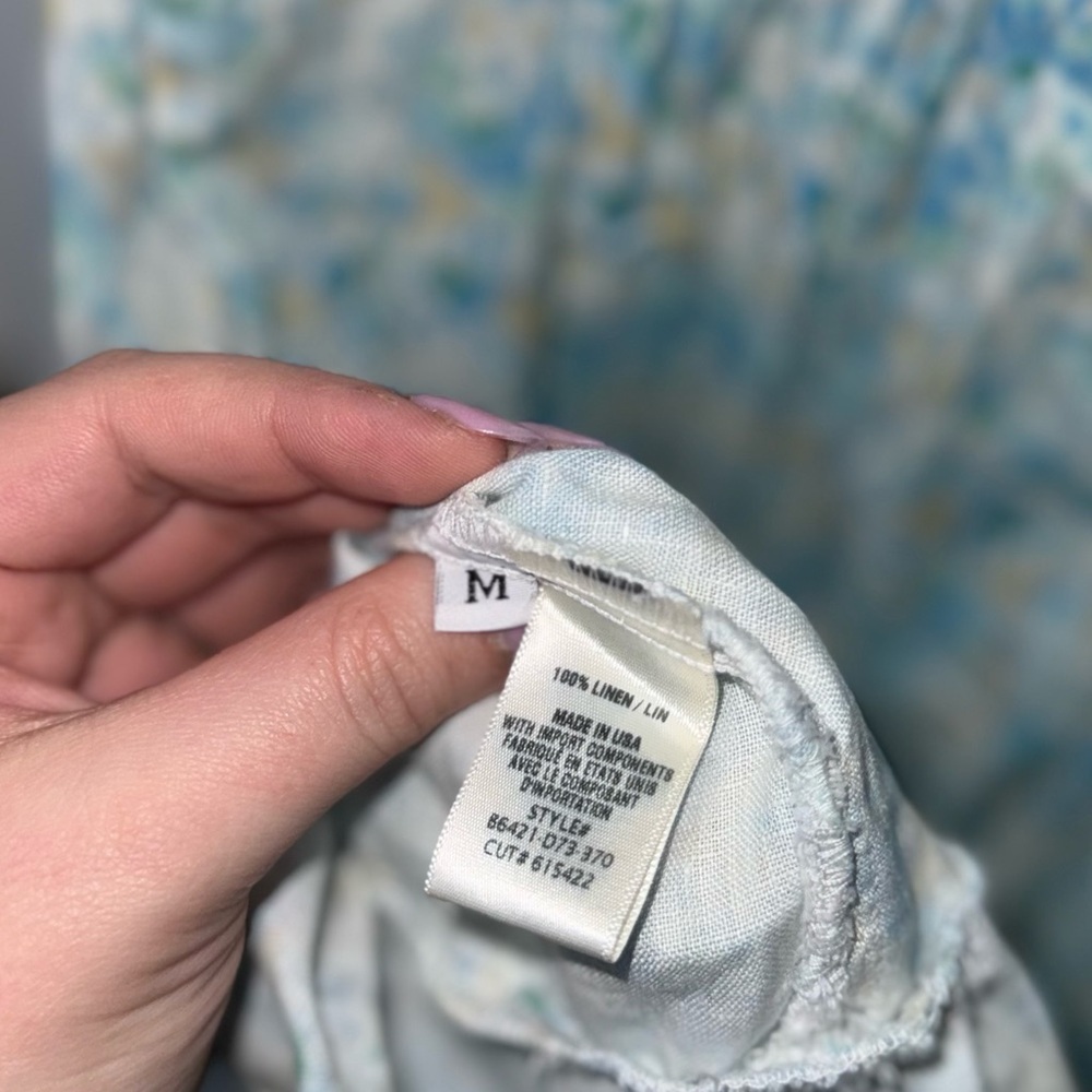 Bella Dahl Linen Smocked Floral Dress - Picture 7 of 7